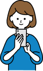 スマートフォンで予約をする女性のイラスト